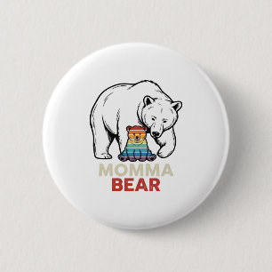 Badge Rond 5 Cm Momma Bear Arc-en-ciel Design de T-shirt avec Grav