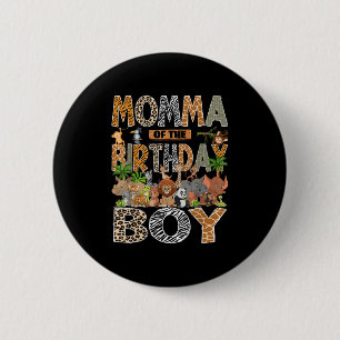 Badge Rond 5 Cm Momma De L'Anniversaire Garçon Safari Zoo Jungle A