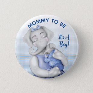 Badge Rond 5 Cm Mommy To Be Boy Elephant Baby Shower