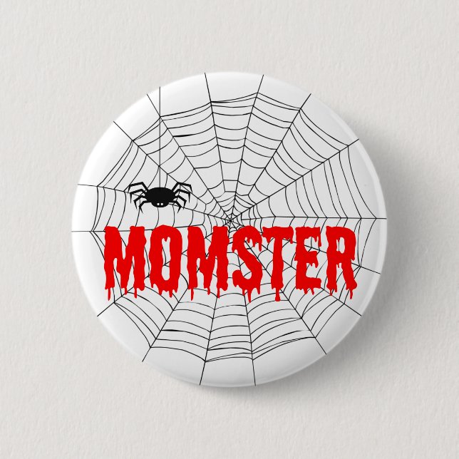 Badge Rond 5 Cm Momster Red Driving Police Spider Web (Devant)