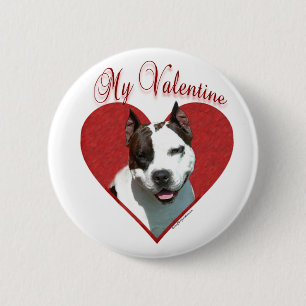 Badge Rond 5 Cm Mon AmStaff Valentine