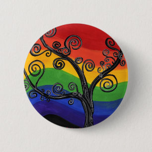Badge Rond 5 Cm Mon arbre d'arc-en-ciel