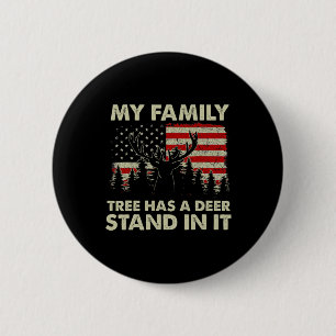 Badge Rond 5 Cm Mon Arbre Familial A Un Deer Stand Dans Il Chasse