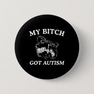 Badge Rond 5 Cm Mon Autism Racoon mème Trash Panda femmes Mens
