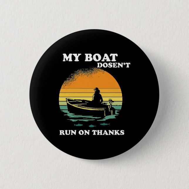 Badge Rond 5 Cm Mon bateau ne fonctionne pas grâce (Devant)