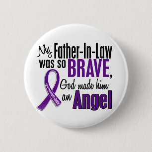 Badge Rond 5 Cm Mon beau-père est un Cancer pancréatique d'ange