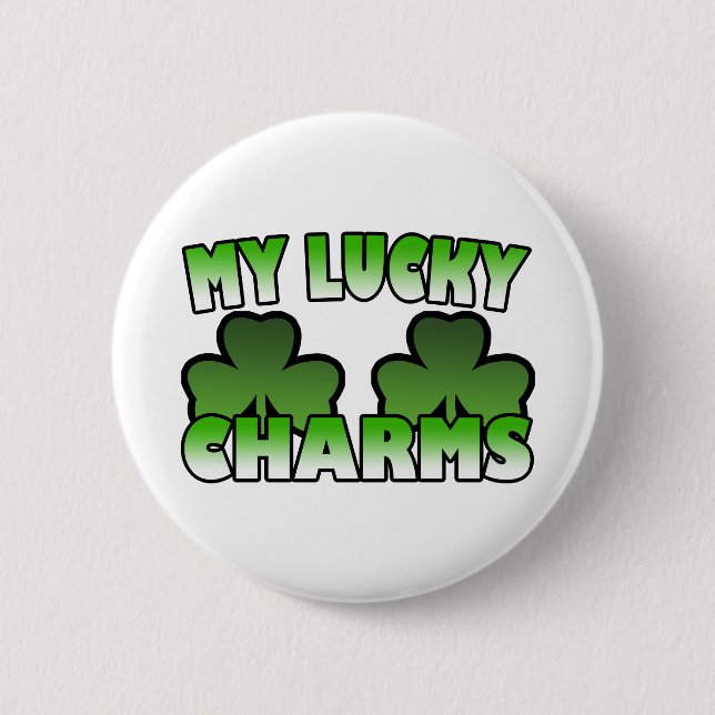 Badge Rond 5 Cm Mon bouton chanceux de charmes (Devant)