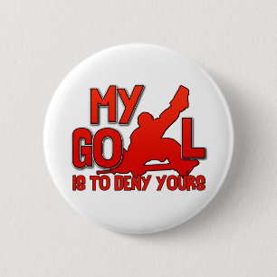 Badge Rond 5 Cm Mon but, gardien de but d'hockey