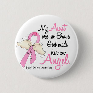 Badge Rond 5 Cm Mon cancer du sein de tante Is An Angel 2
