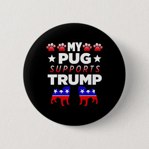 Badge Rond 5 Cm Mon carlin soutient Trump Cadeau d'élection pour l