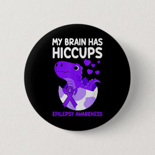 Badge Rond 5 Cm Mon Cerveau A Hictasses Purple Ribbon Epilepsie