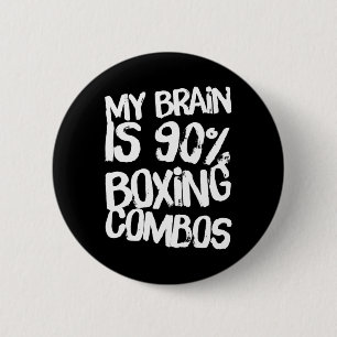 Badge Rond 5 Cm Mon Cerveau Est 90% Boxer Combos Boxer Boxers Love