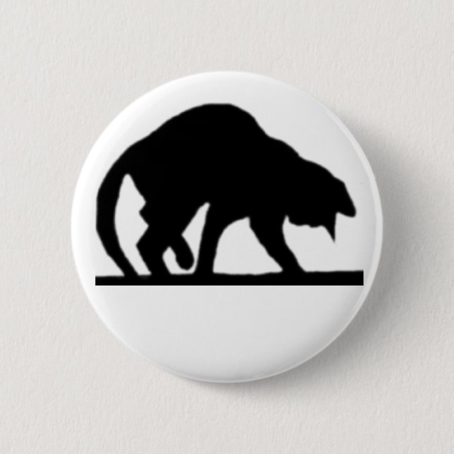 Badge Rond 5 Cm Mon chat noir chanceux (Devant)