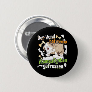 Badge Rond 5 Cm Mon chien a mangé ma fiche de devoirs - Citation d