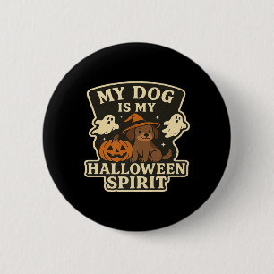 Badge Rond 5 Cm Mon chien est mon esprit d'Halloween _ Amateur de