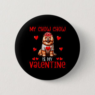 Badge Rond 5 Cm Mon Chow Chow est mon costume simple de la Saint-V