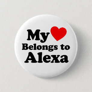 Badge Rond 5 Cm Mon coeur appartient à Alexa
