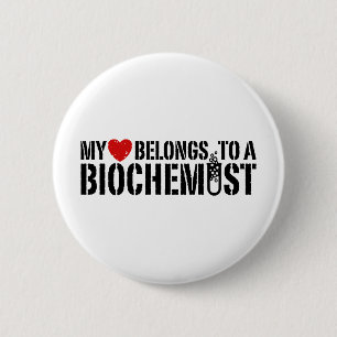 Badge Rond 5 Cm Mon Coeur Appartient À Un Biochimiste