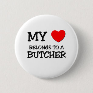 Badge Rond 5 Cm Mon coeur appartient à un BOUCHER