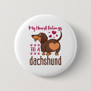 Badge Rond 5 Cm Mon coeur appartient à un Dachshund
