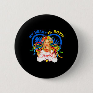 Badge Rond 5 Cm Mon cœur est avec l'Ukraine Priez pour l'Ukraine F