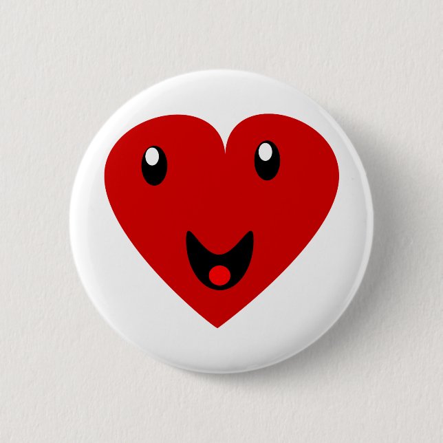 Badge Rond 5 Cm Mon coeur heureux (Devant)