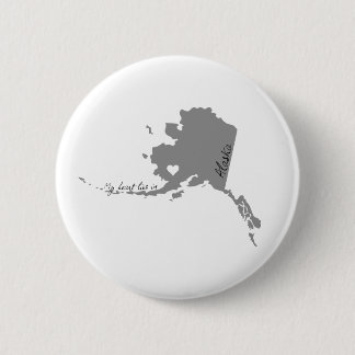 Badge Rond 5 Cm Mon coeur se situe en Alaska