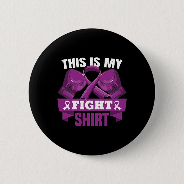 Badge Rond 5 Cm Mon combat Fibromyalgia Fighter Support est fort (Devant)