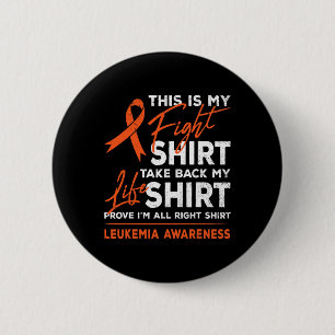 Badge Rond 5 Cm Mon combat Leucémie Cancer Sensibilisation Orange