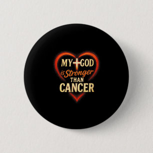 Badge Rond 5 Cm Mon Dieu Est Plus Fort Que Le Cancer - Foi Espoir