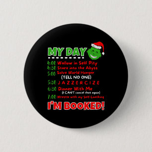 Badge Rond 5 Cm Mon emploi du temps Je suis pris Sweater de Noël C