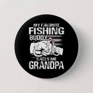 Badge Rond 5 Cm Mon Épouse De Pêche Préférée M'Appelle Grand-Père