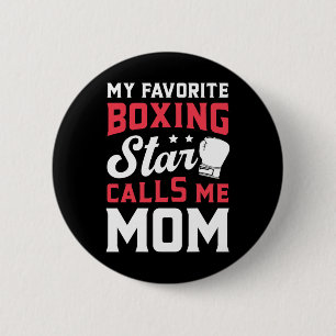 Badge Rond 5 Cm Mon Étoile De Boxe Préférée M'Appelle Maman Fête D