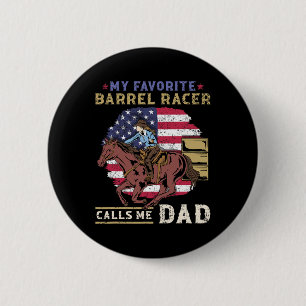 Badge Rond 5 Cm Mon Favori Barrel Racer M'Appelle Papa I Horse Rid