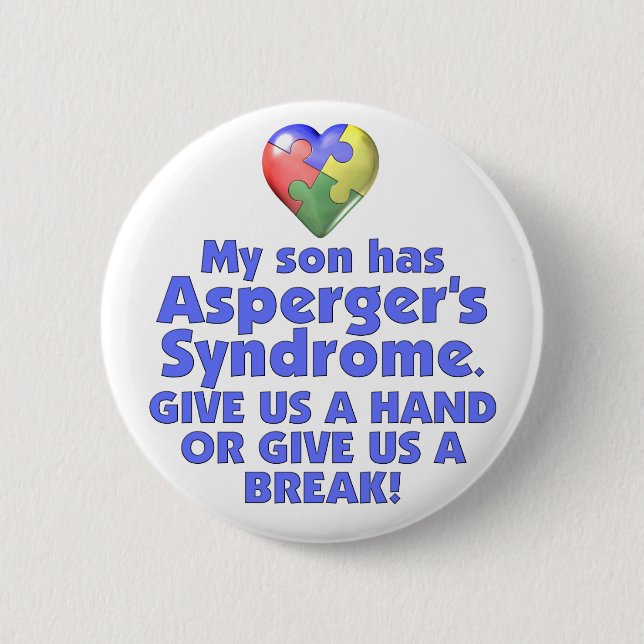 Badge Rond 5 Cm Mon fils a Asperger (Devant)
