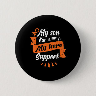 Badge Rond 5 Cm Mon Fils Est Mon Héros Soutien Leucémie Cancer