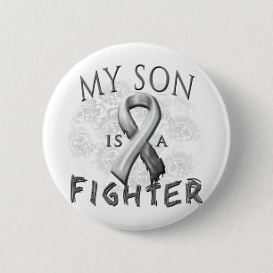 Badge Rond 5 Cm Mon fils est un gris de combattant