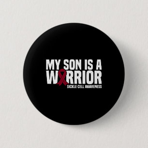 Badge Rond 5 Cm Mon Fils Est Un Guerrier Burgundy Ribbon Cellule D