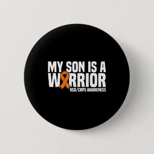 Badge Rond 5 Cm Mon Fils Est Un Guerrier Orange Ribbon Rsdcrps Lau