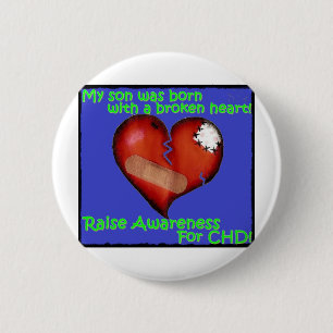 Badge Rond 5 Cm Mon fils était né avec un coeur brisé