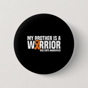 Badge Rond 5 Cm Mon Frère Est Un Guerrier Orange Ribbon Rsdcrps Aw