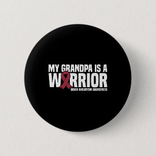 Badge Rond 5 Cm Mon grand-père est un Guerrier Cerveau Aneurie Sen
