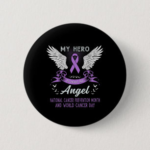 Badge Rond 5 Cm Mon Héros Est Maintenant Mon Ange La Lavande De La