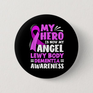 Badge Rond 5 Cm Mon Héros Est Maintenant Mon Ange Lewy Body Dement