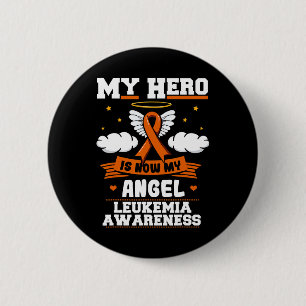 Badge Rond 5 Cm Mon Héros Est Maintenant Mon Angel Leukemia Green 