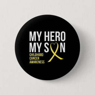 Badge Rond 5 Cm Mon héros Mon fils Sensibilisation au cancer de l'