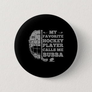 Badge Rond 5 Cm Mon hockey préféré m'appelle Bub Vintage Famille T