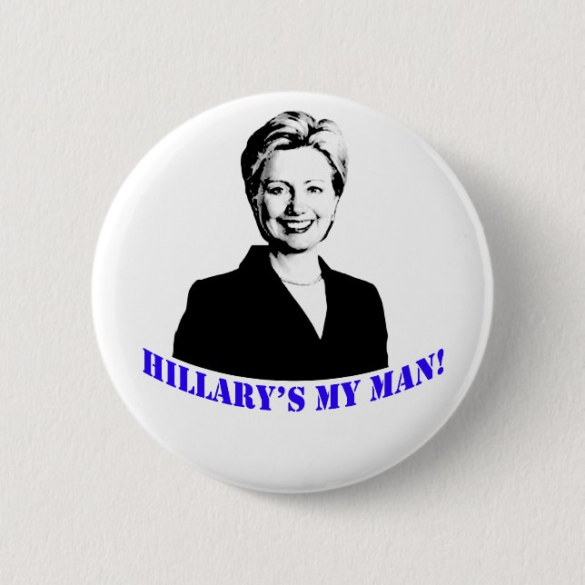 Badge Rond 5 Cm Mon homme de Hillary ! (Devant)