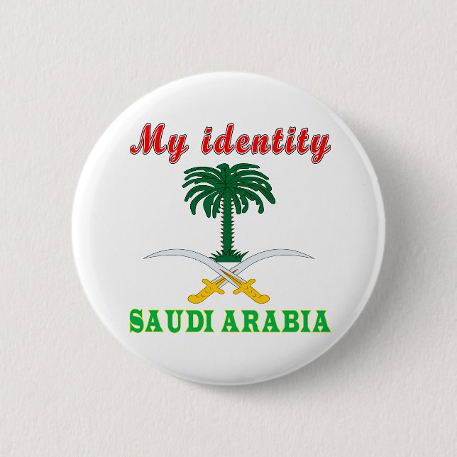 Badge Rond 5 Cm Mon identité Arabie Saoudite (Devant)