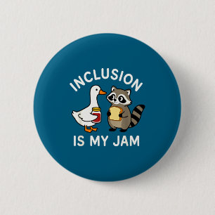 Badge Rond 5 Cm Mon Inclusion Jam Oie Raton laveur Aac